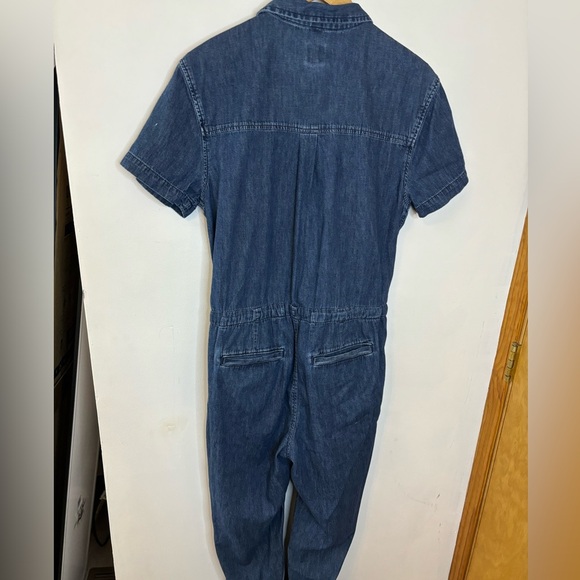 GAP Vintage One Piece Short Sleeve Denim Tie Waist Pantsuit - Picture 11 of 11